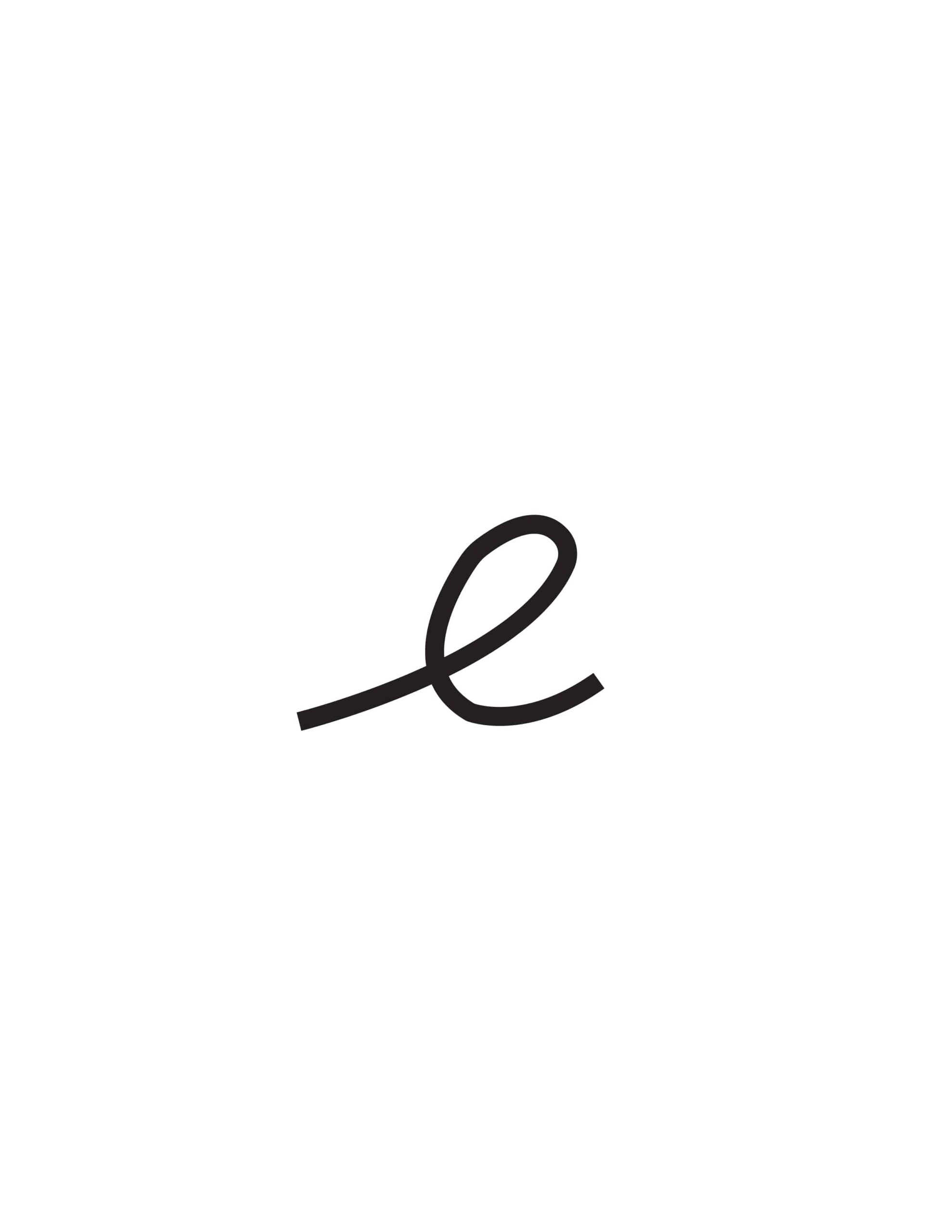 Free Cursive Letters Printable Lowercase E