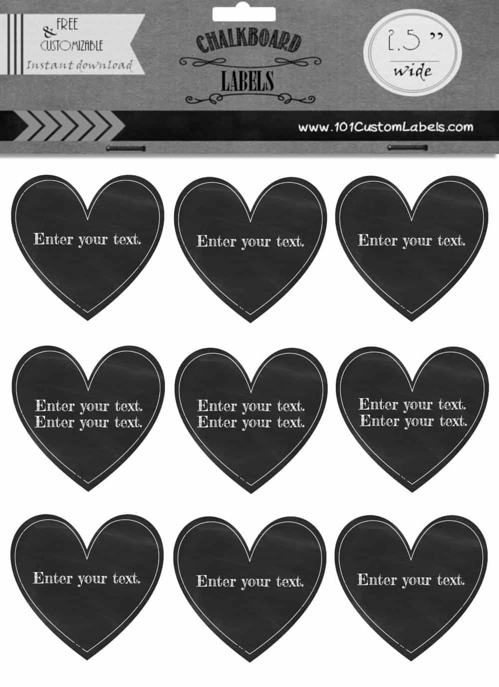 Free Custom Heart Labels