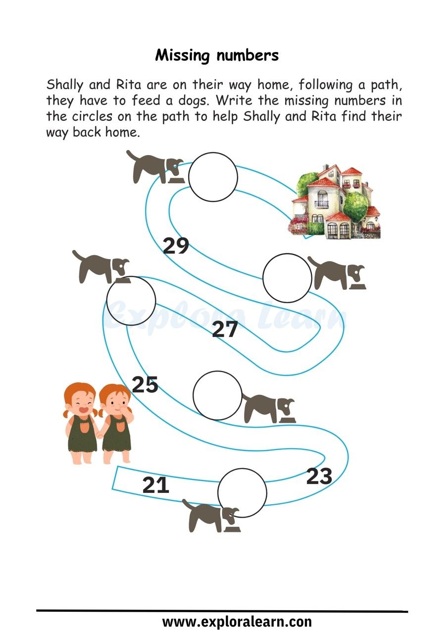 Free Exploralearn Worksheets Missing Number Sequence Worksheets