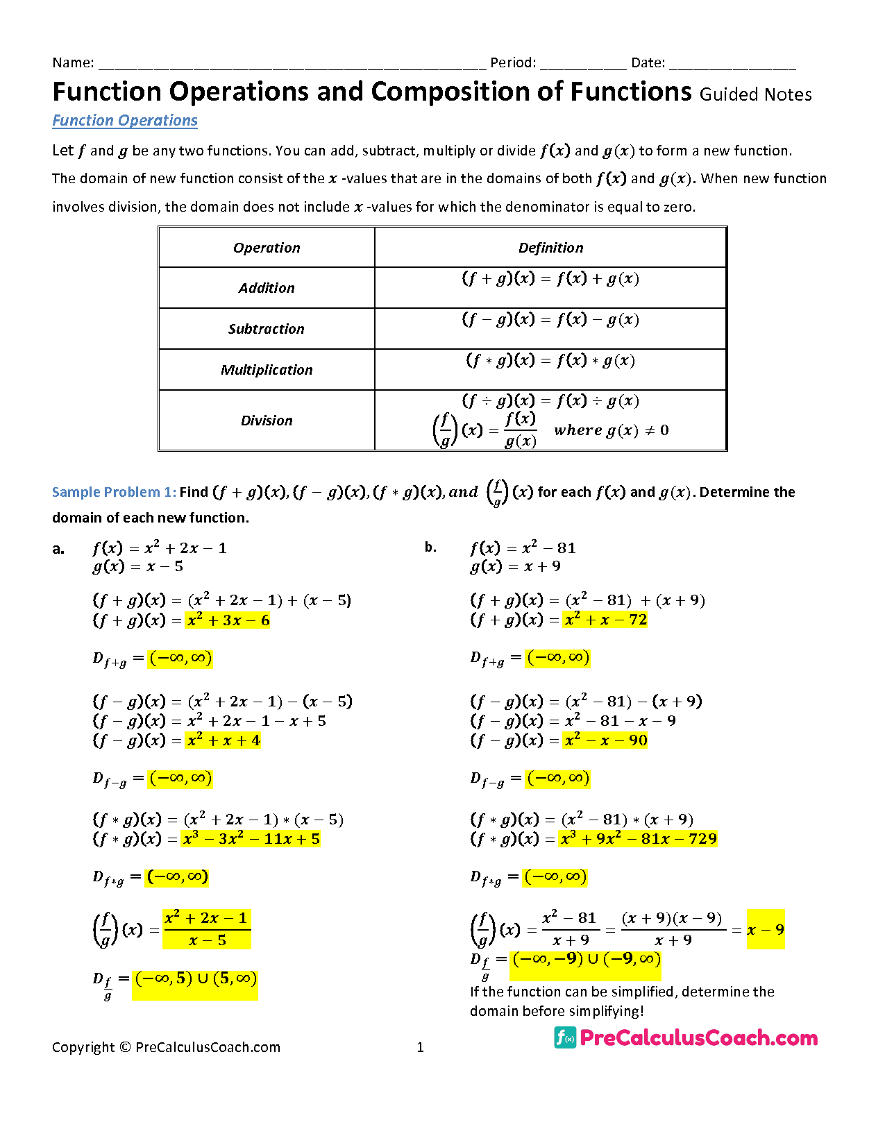 Free Function Operations And Composition Worksheet Download Free Function Operations And Composition Worksheet Png Images Free Worksheets On Clipart Library