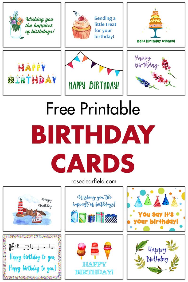 Free Printable Birthday Cards Rose Clearfield Free Printable Birthday Cards Rose Clearfield