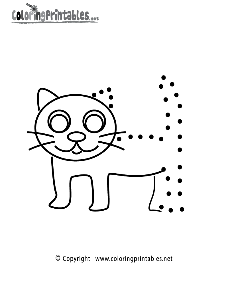 Free Printable Cat Connect The Dots Activity