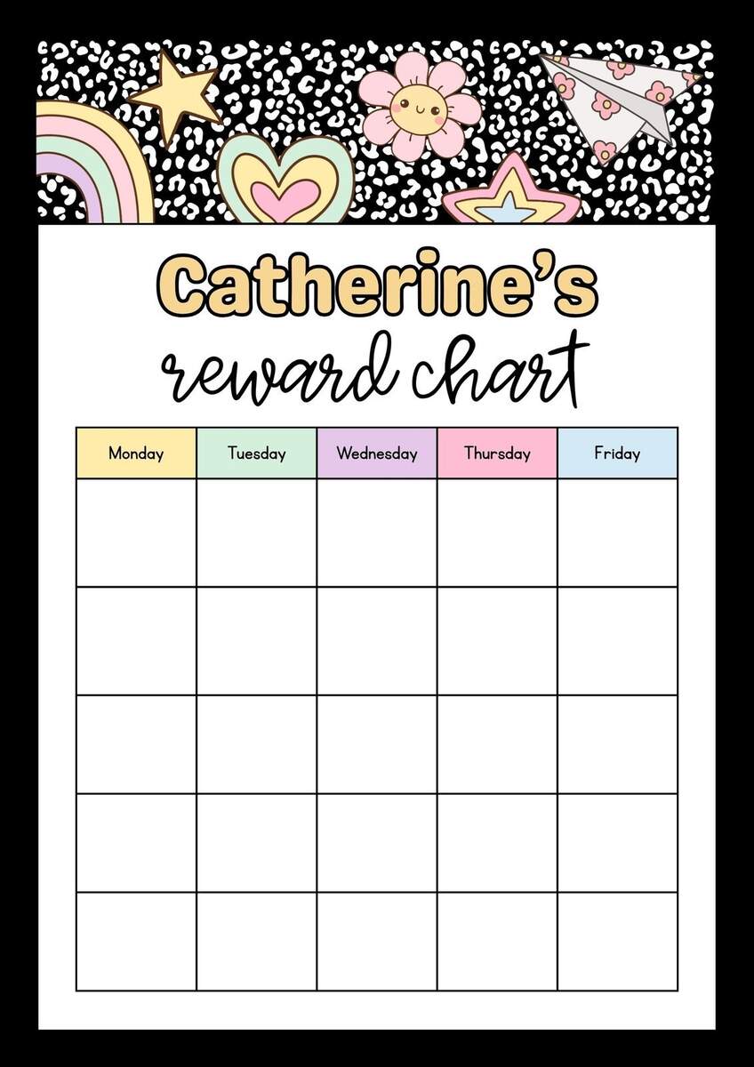Free Printable Customizable Reward Chart Poster Templates Canva Digital Reward Chart Printable Imperfect Inspiration Worksheets Library