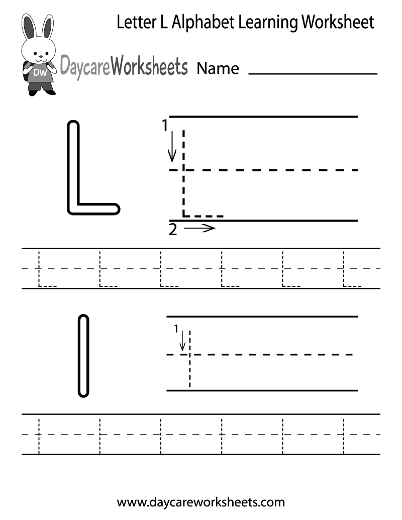 Free Printable Letter L Alphabet Learning Worksheet For Preschool