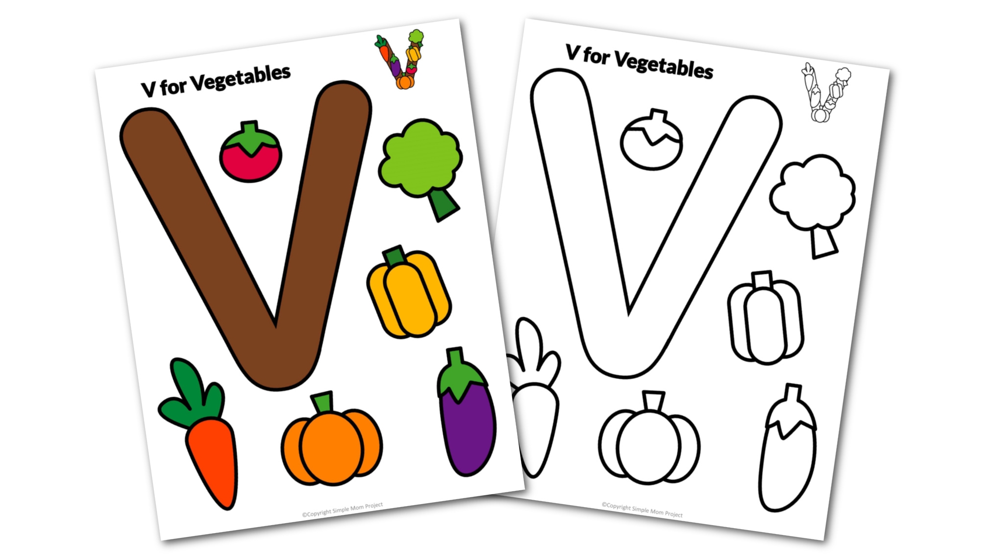 Free Printable Letter V Vegetable Craft For Kids Teachers Simple Mom Project