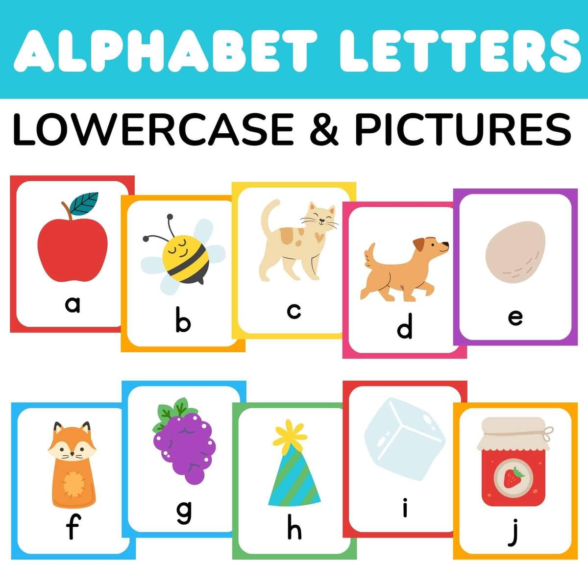 FREE Printable Lower Case Alphabet Flashcards With Pictures FREE Printable Lower Case Alphabet Flashcards With Pictures