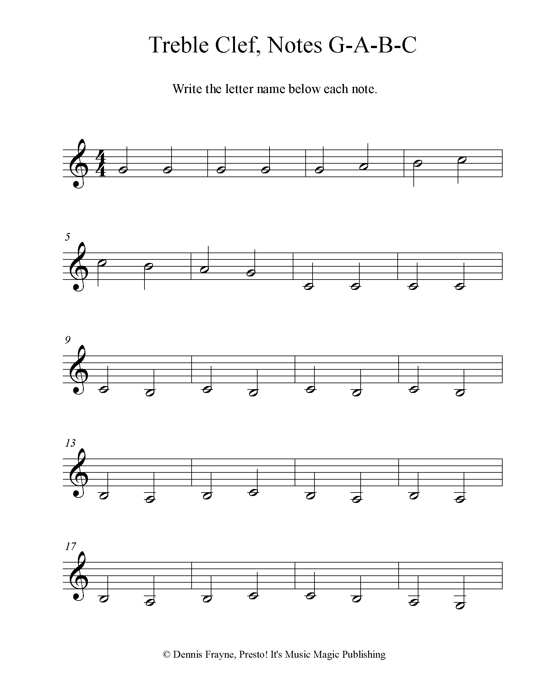 FREE Printable Music Note Naming Worksheets Presto Its Music Worksheets Library