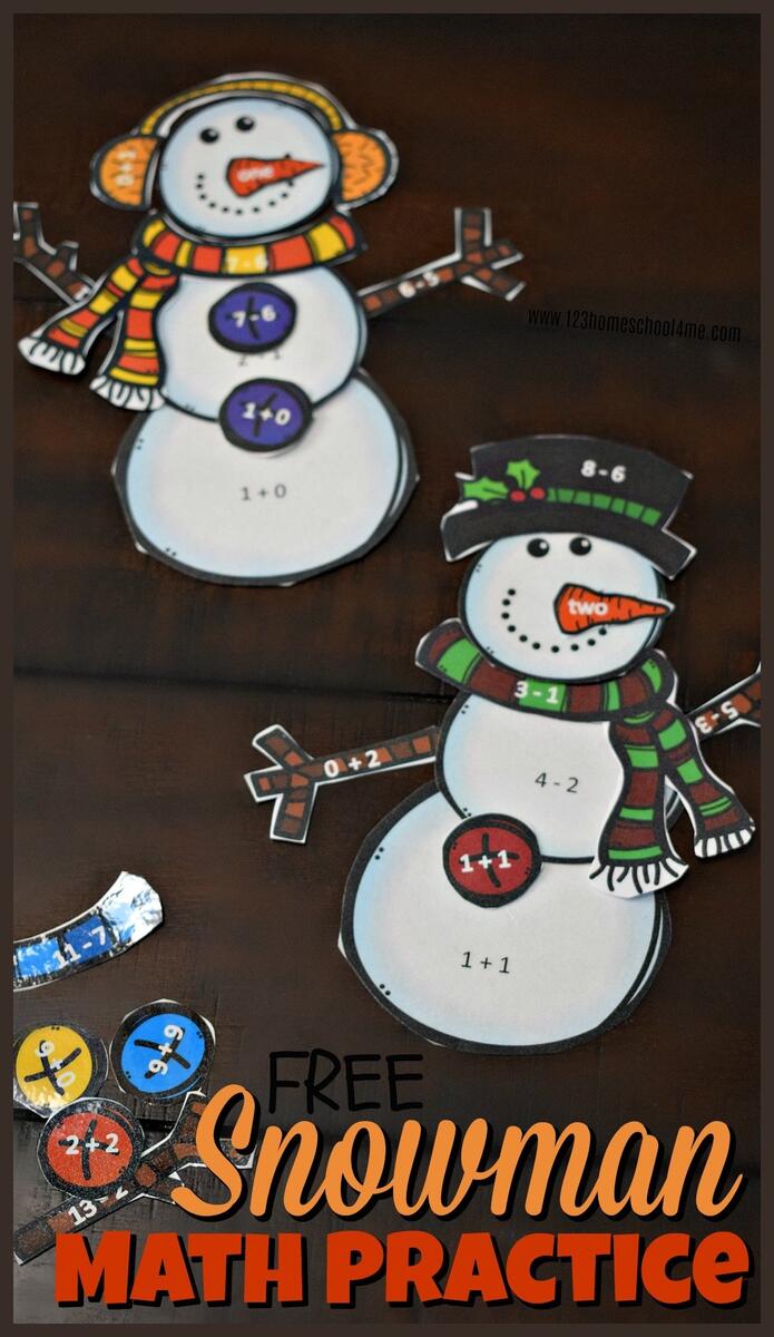 FREE Snowman Math Practice Addition And Subtraction To 10 Activities FREE Snowman Math Practice Addition And Subtraction To 10 Activities