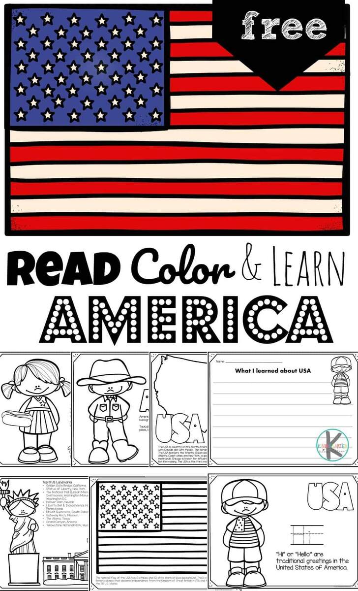 FREE USA Coloring Pages For Kids To Read Color And Learn
