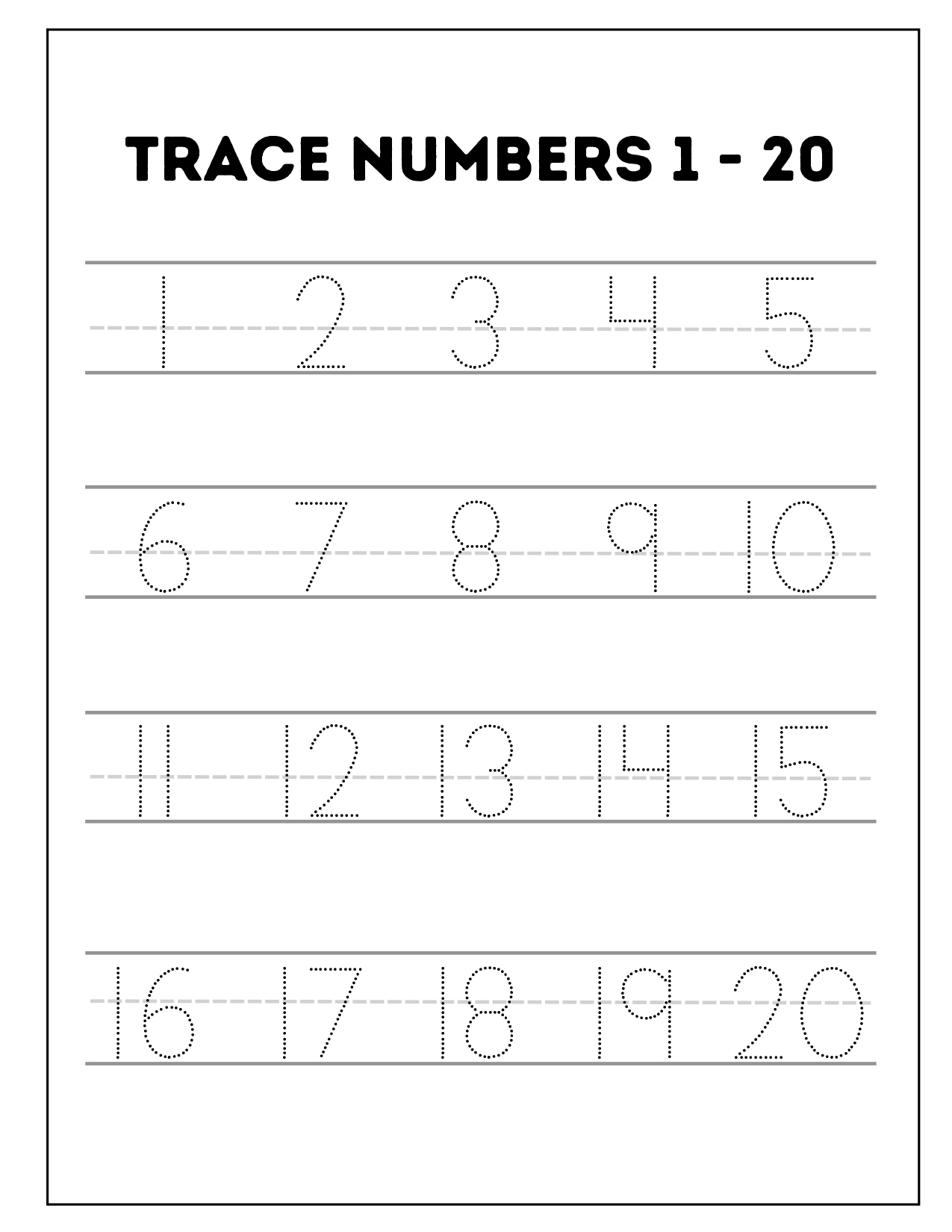 Free Writing Numbers 1 To 20 Worksheets The Teaching Aunt Worksheets Library