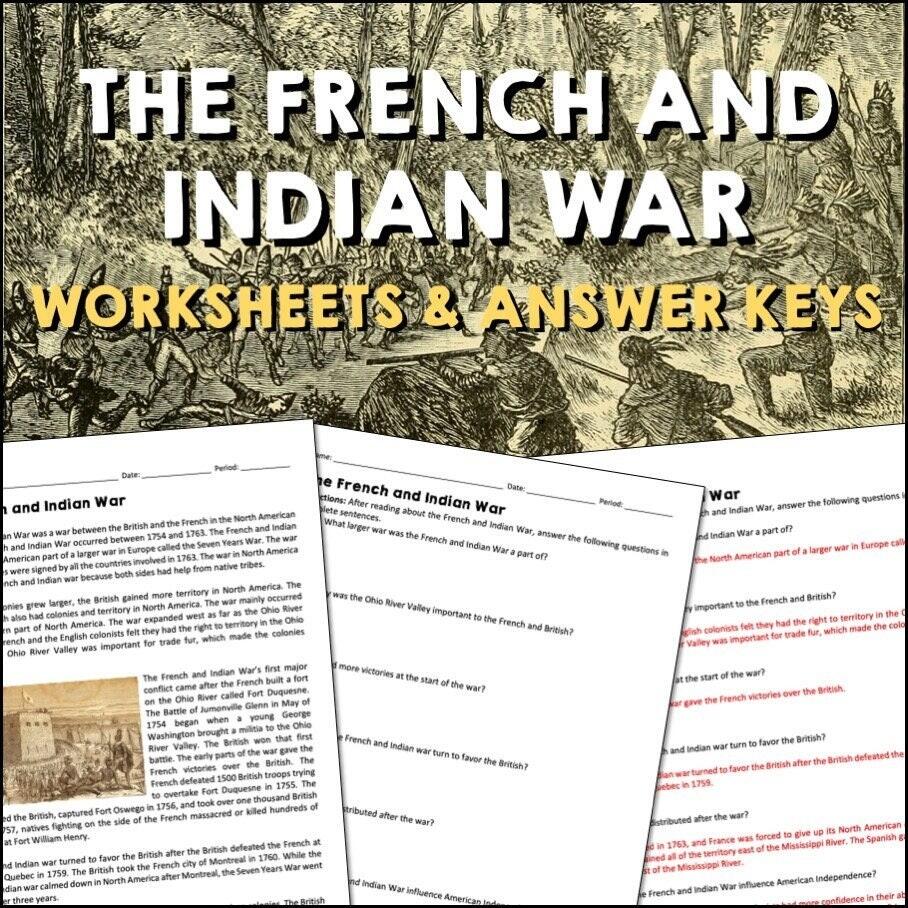 French And Indian War Reading Comprehension Worksheets American History Printable Pages Homeschool Fluency Practice Kids Activity Ebooks Etsy Canada