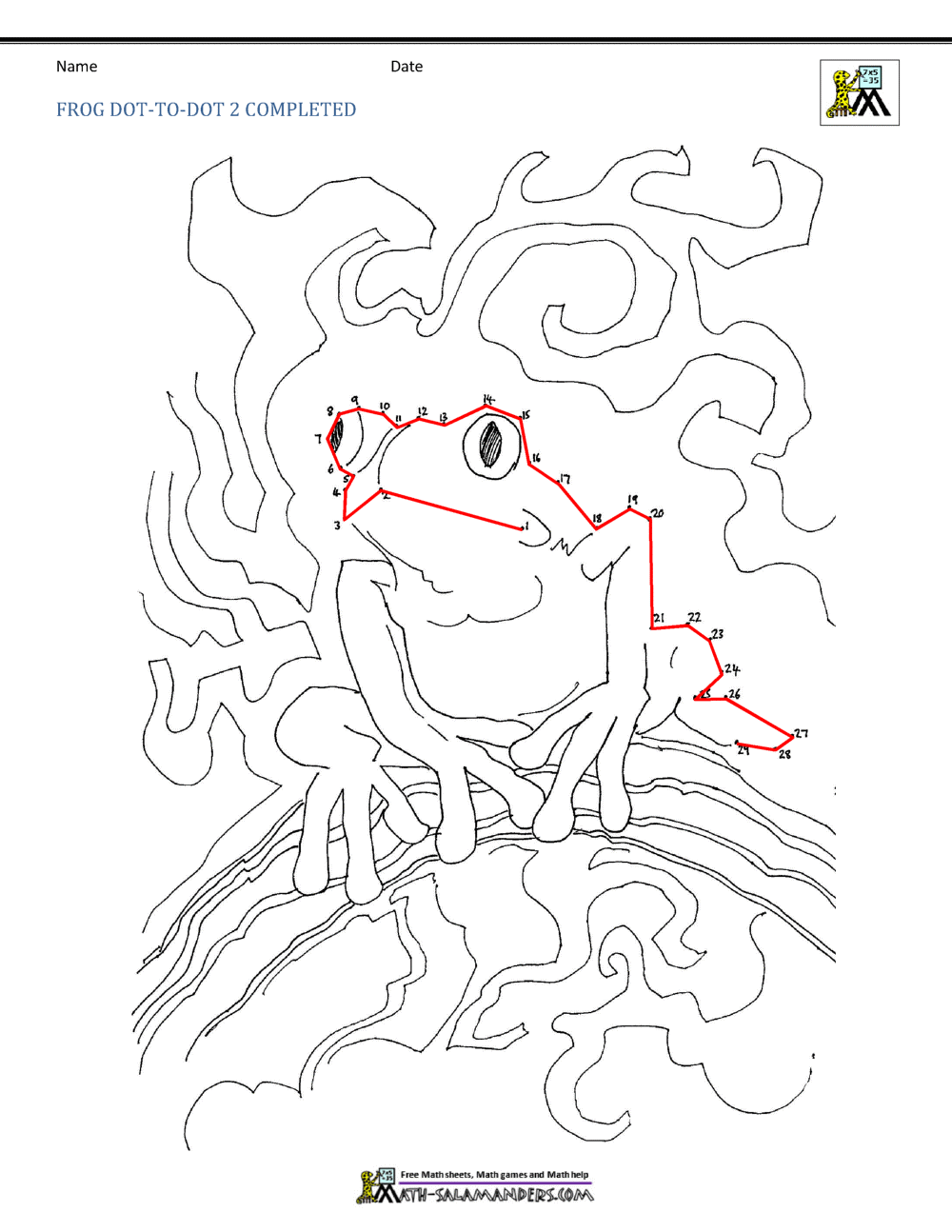 Frog Dot To Dot Frog Dot To Dot
