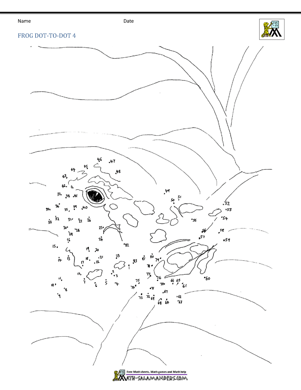 Frog Dot To Dot Printables