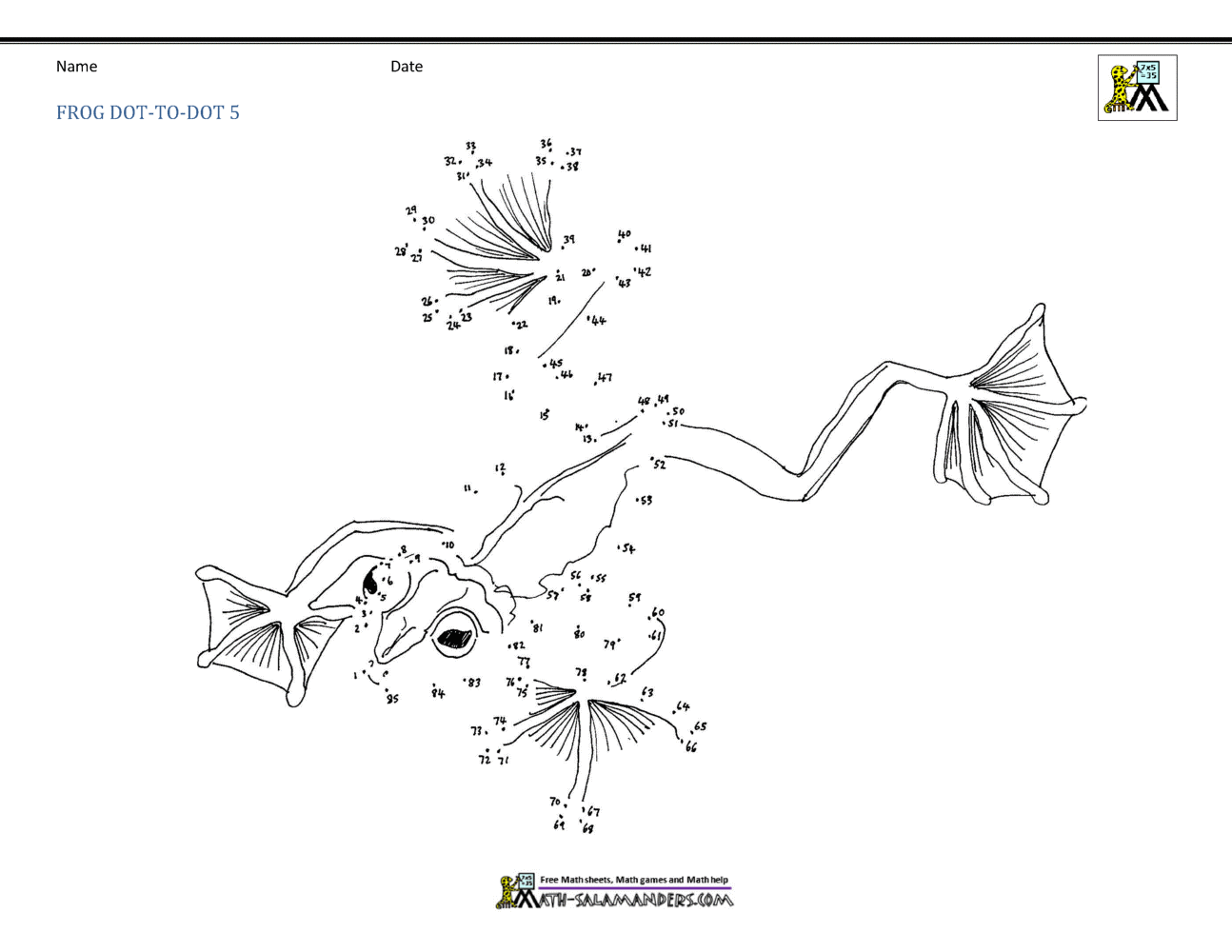 Frog Dot To Dot Frog Dot To Dot