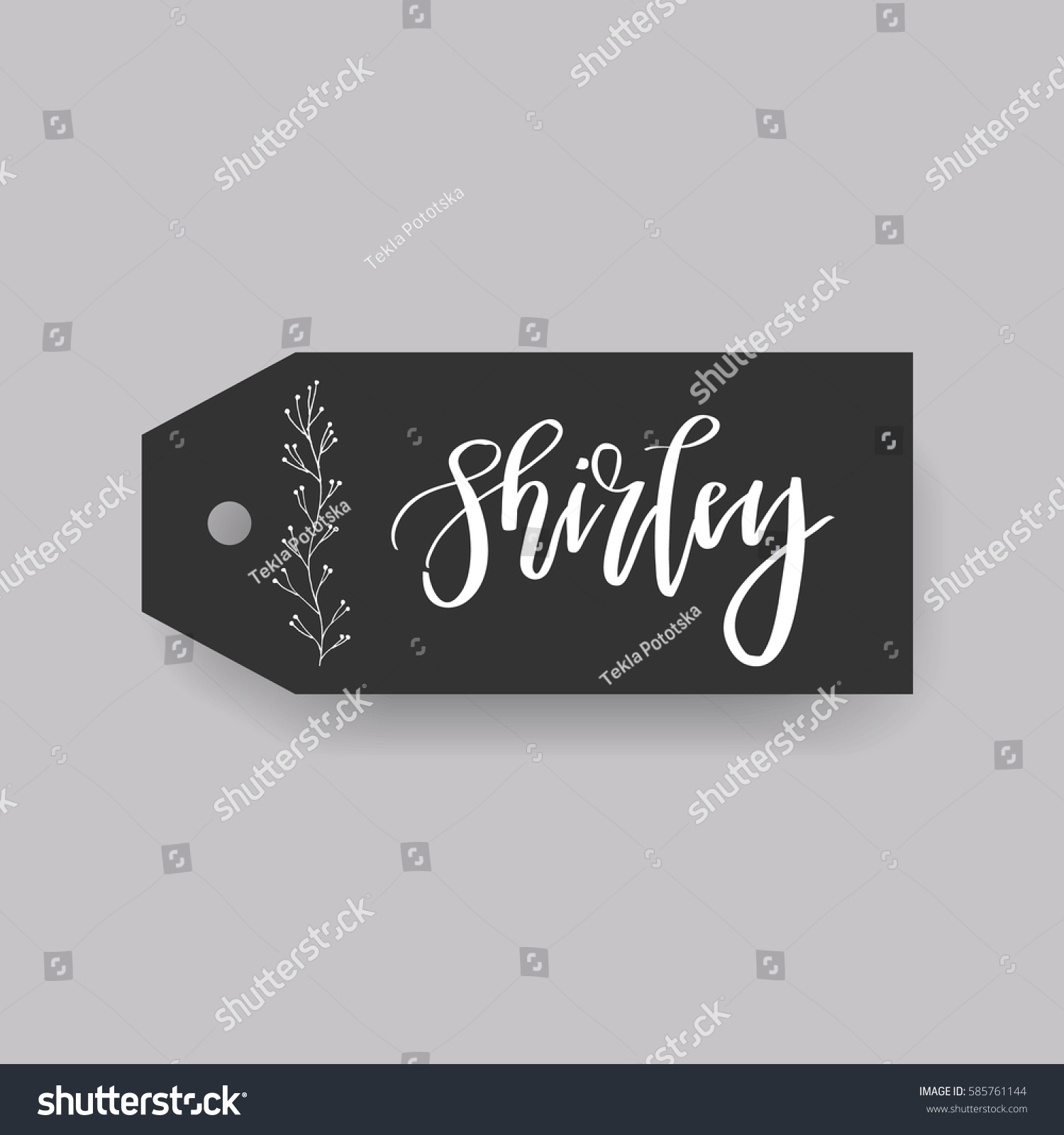 Girl Name Shirley Calligraphy Lettering Black Stock Vector Royalty Free 585761144 Shutterstock