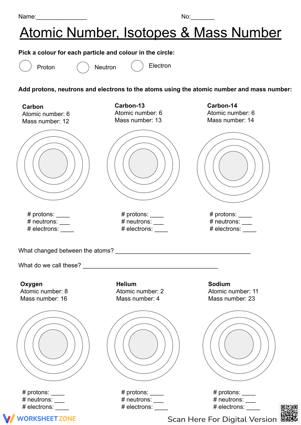 Grade 11 Protons Neutrons And Electrons Practice Worksheets