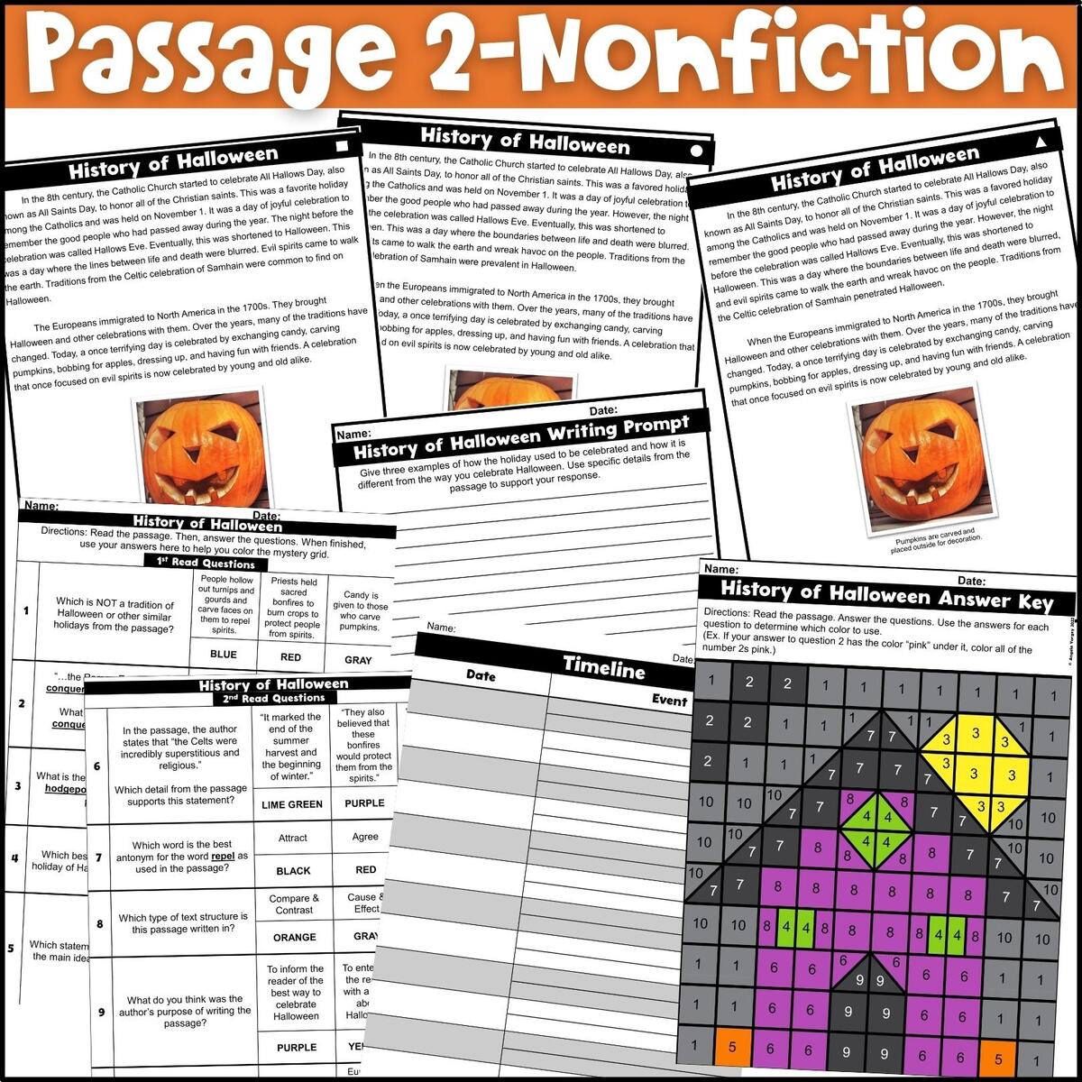 Halloween Reading Comprehension Passages With Mystery Picture Activity Fun In 5th Grade MORE Halloween Reading Comprehension Passages With Mystery Picture Activity Fun In 5th Grade MORE