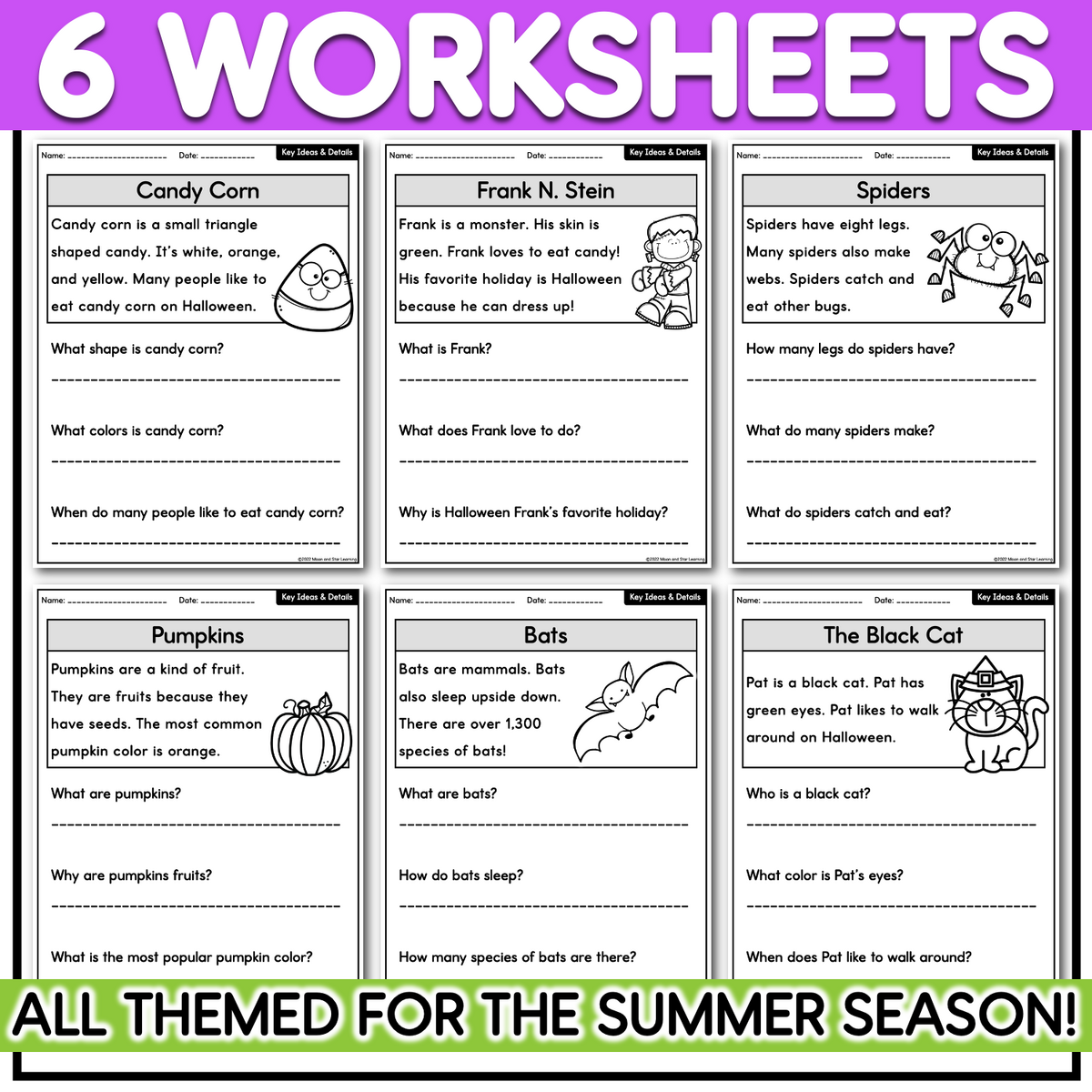 Halloween Themed Reading Comprehension Kindergarten First Grade Classful Page 5 Free Printable Halloween Worksheet Templates To Edit Canva