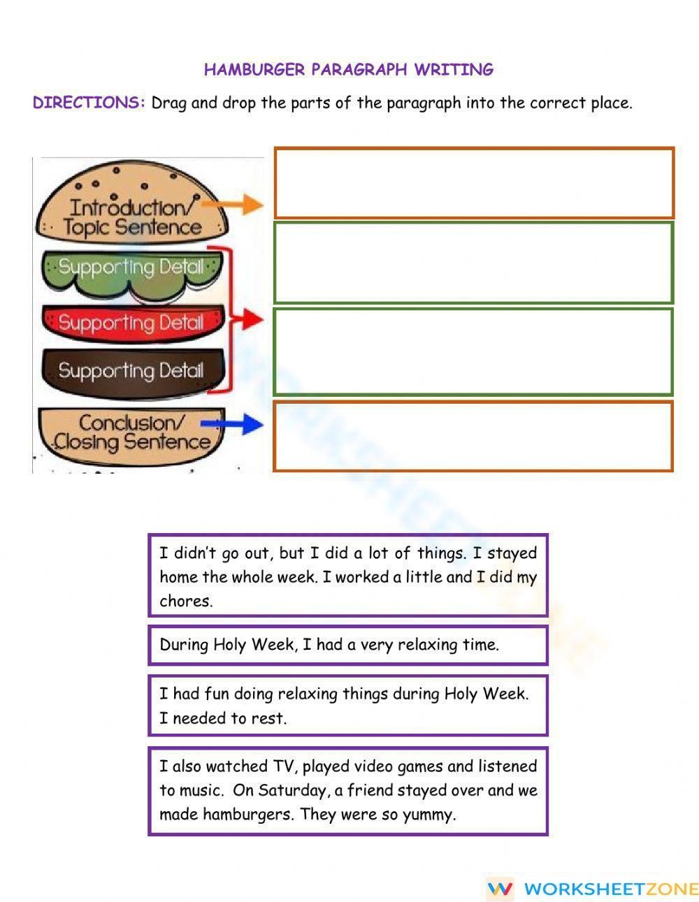Hamburger Paragraph Writing Worksheet Worksheets Library Parts Of A Paragraph Interactive Worksheet Worksheets Library