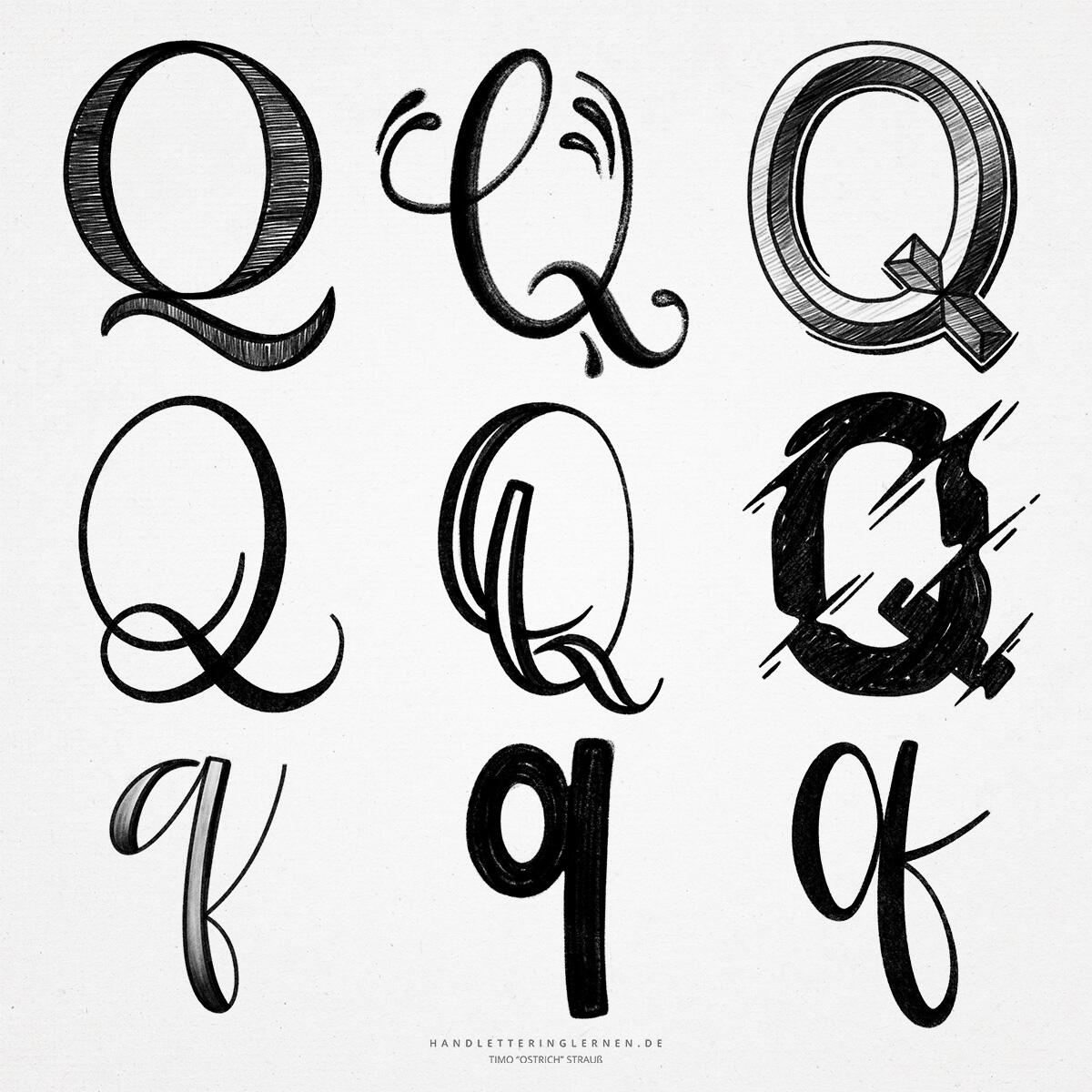 Hand Lettering Q 9 Ways To Draw A Q