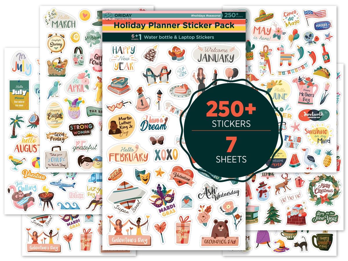 Happy Holiday Seasonal Planner Stickers 500 Cute Stickers Monthly Events Calendars Journal Teachers 6 Laptop Stickers Etsy