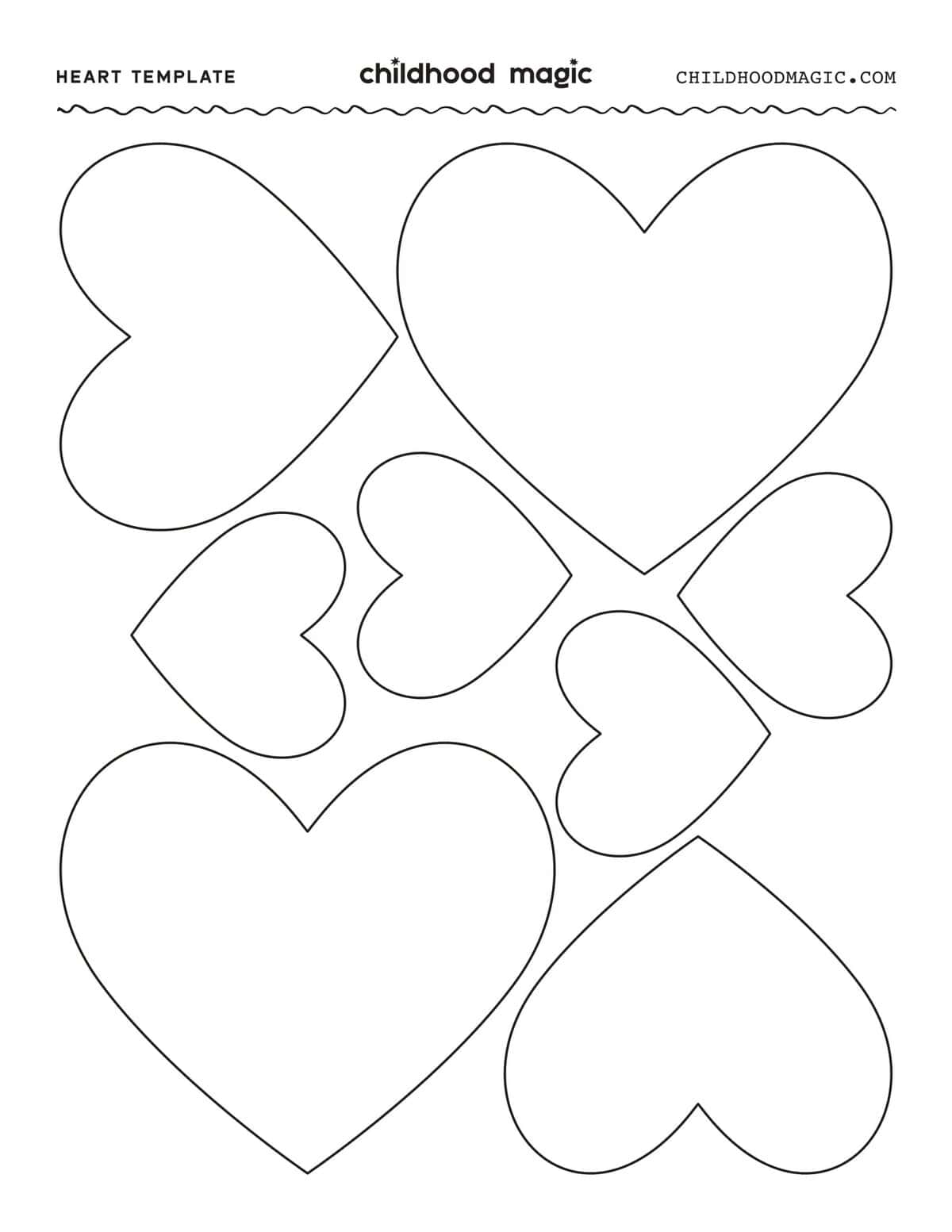 Heart Template Coloring Page Childhood Magic Heart Templates In 15 Sizes PDF Download Etsy Israel