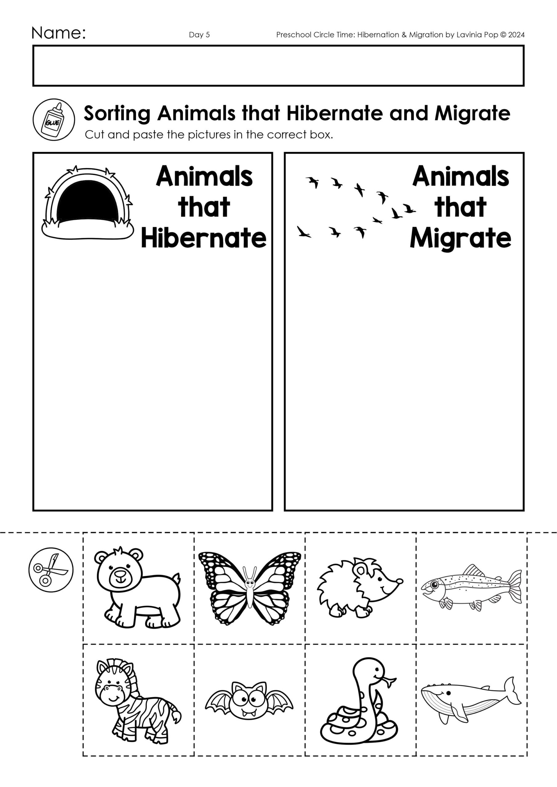 Hibernation And Migration Preschool Theme Curriculum Printables Preschool Circle Time Lessons Activities Etsy
