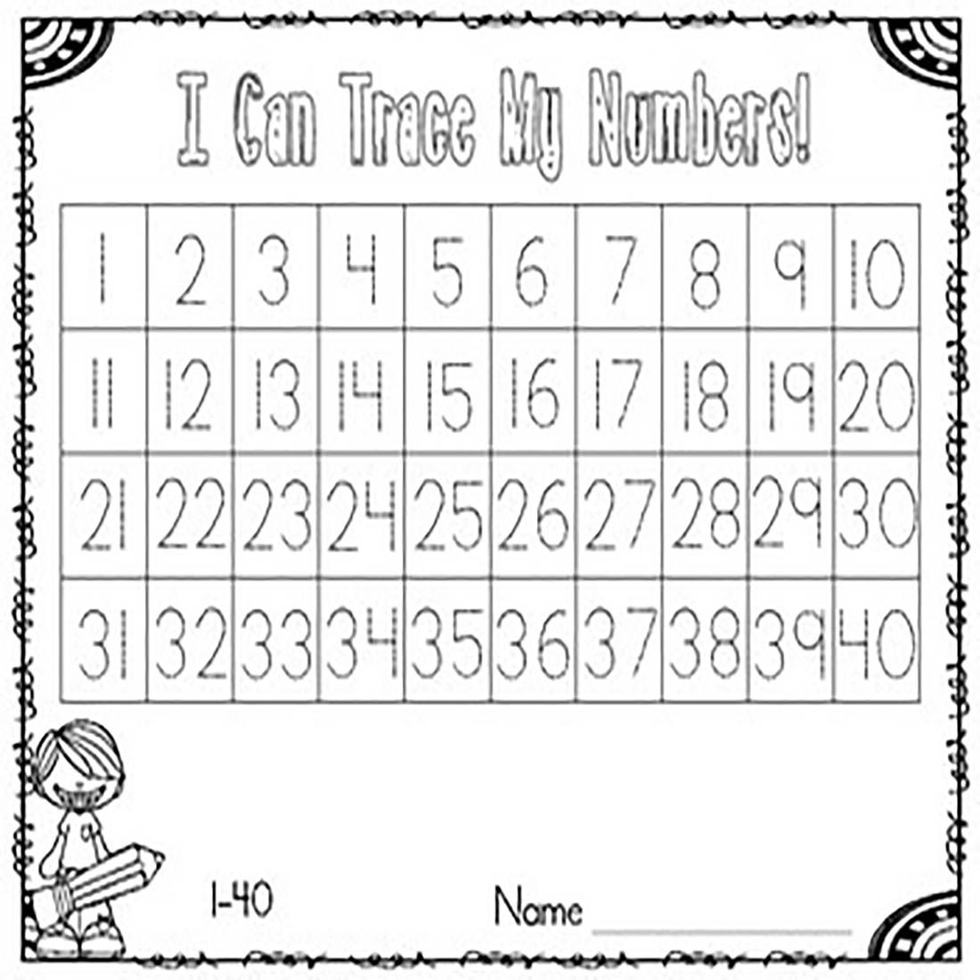 I Can Trace And Write Numbers To 5 10 20 30 40 50 100 MasterBundles