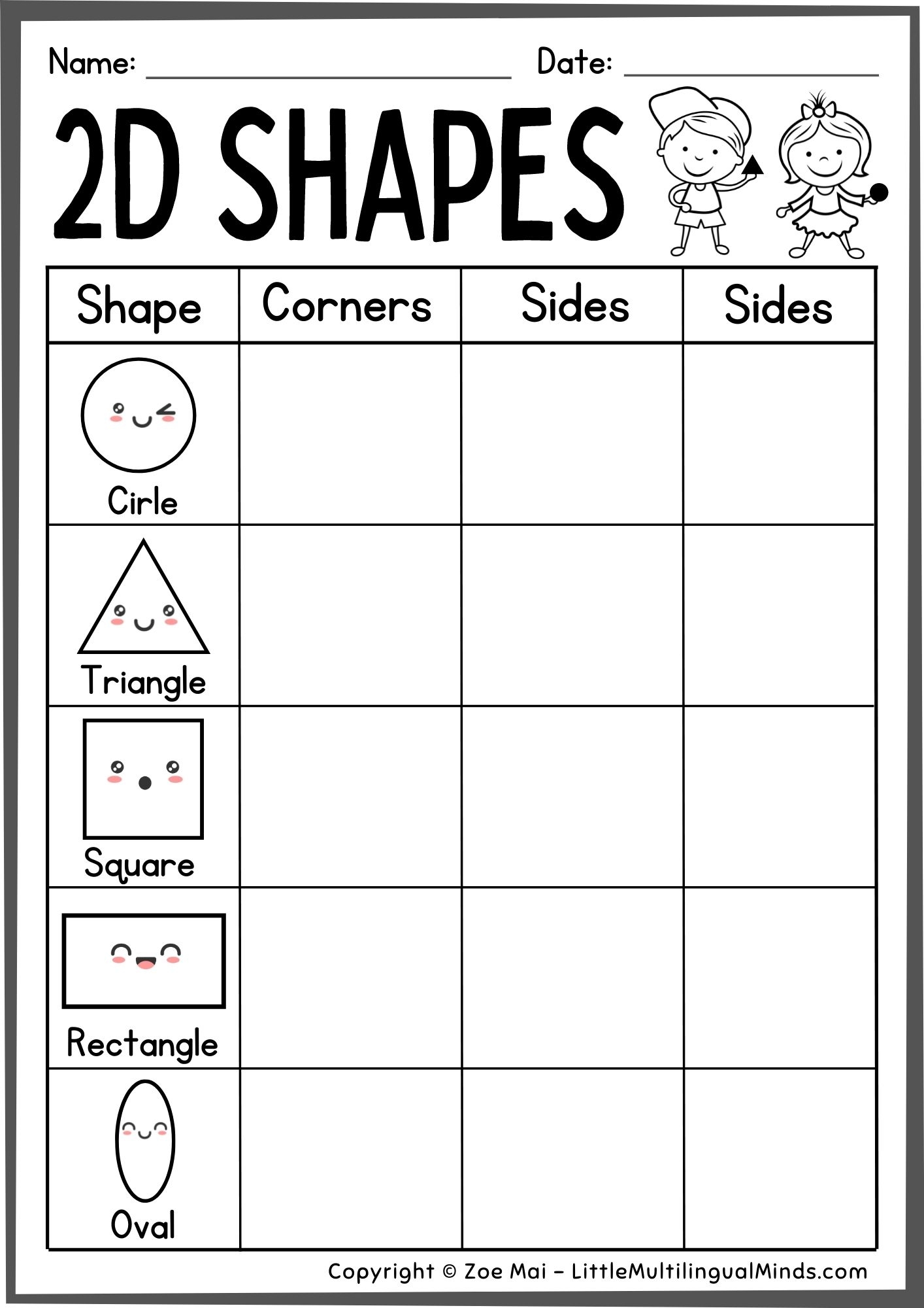 2d Shapes Worksheets