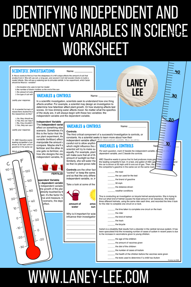 Identifying Independent And Dependent Variables In Science Worksheet