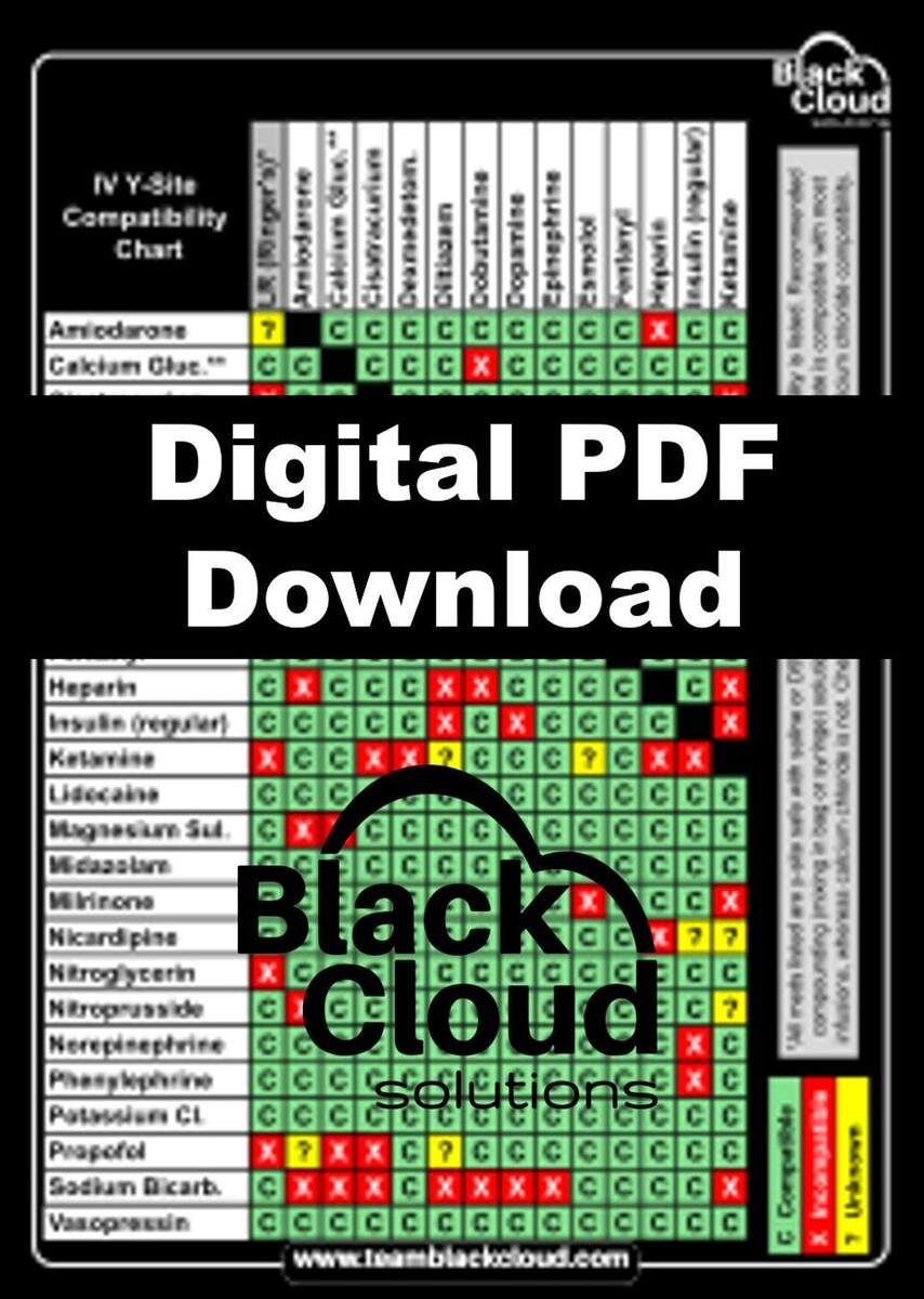 IV Medication Y Site Compatibility Chart Digital Quick Reference Card Flight Nurses Rns Paramedic Emts Pharmacist Etsy IV Medication Y Site Compatibility Chart Digital Quick Reference Card Flight Nurses Rns Paramedic Emts Pharmacist Etsy