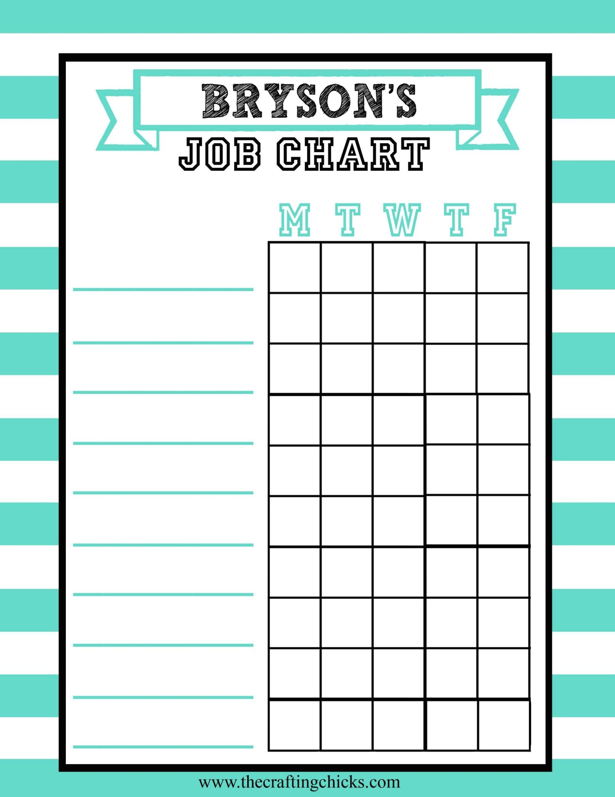 Job Charts Free Printable The Crafting Chicks