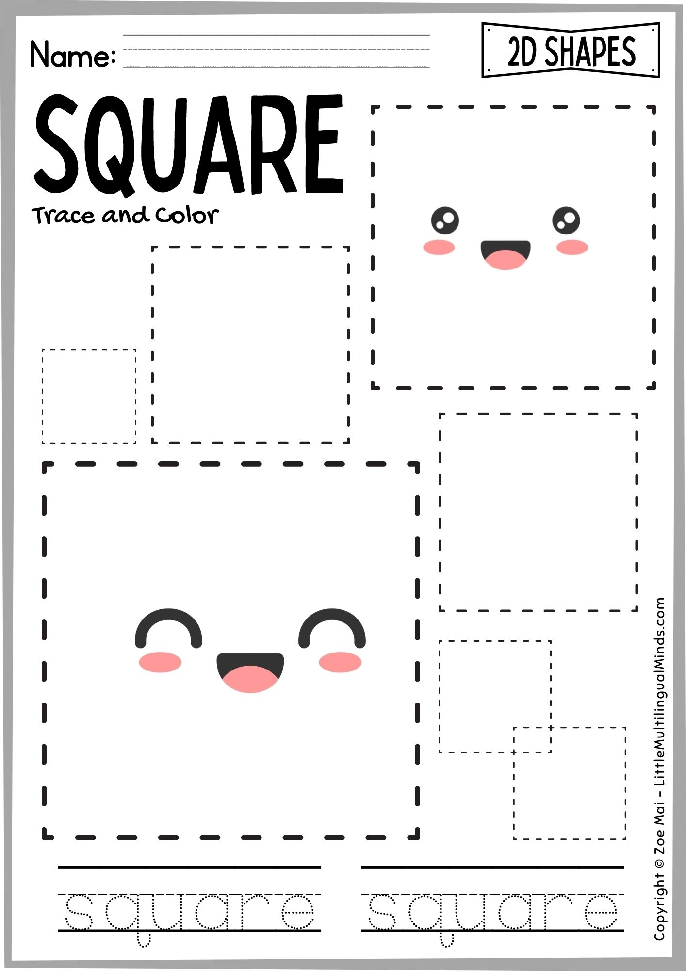 Kindergarten 2D Shapes Worksheet SQUARE Shape Sort Shape Hunt Math Activity Made By Teachers