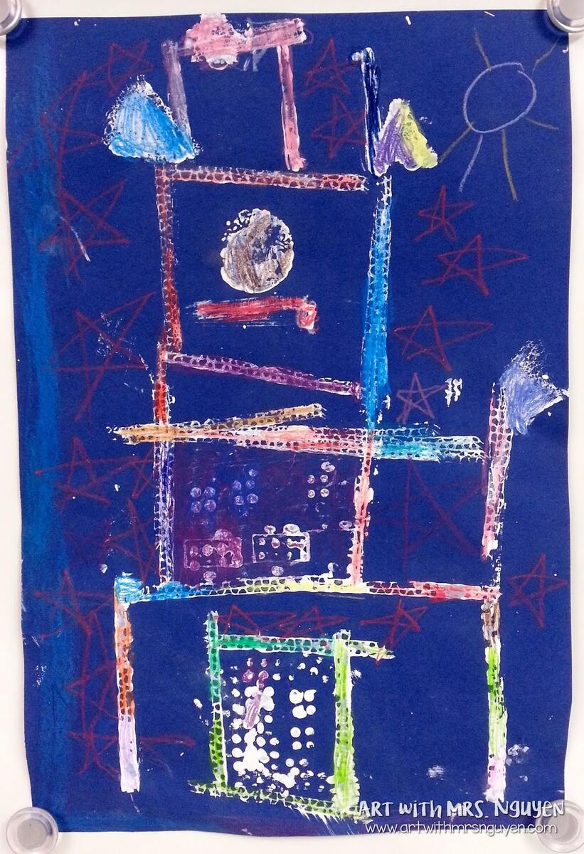 Elements Of The Art Room 3rd Grade Fall Printmaking Collage