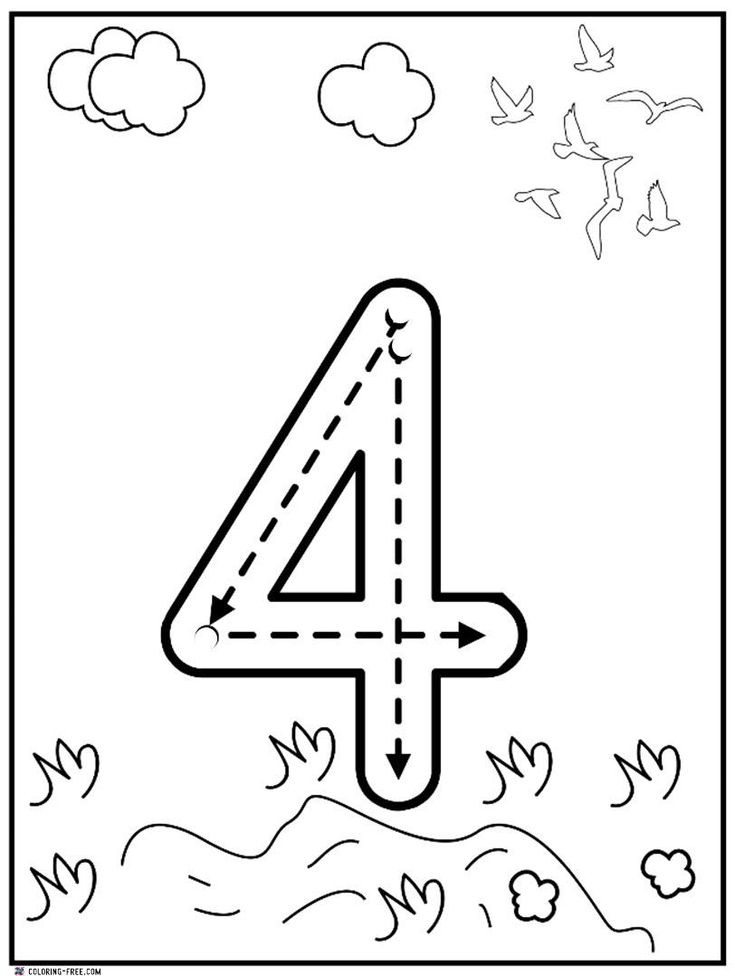 Learn Number Coloring And Drawing Free Worksheets