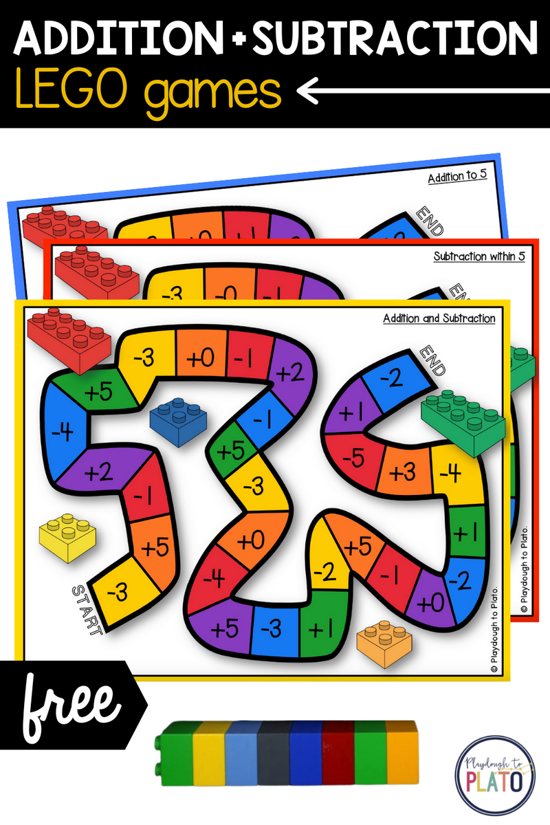 LEGO Addition And Subtraction Playdough To Plato