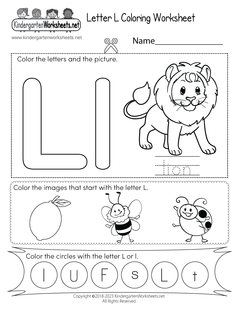 Free Printable Letter L Alphabet Learning Worksheet For Preschool