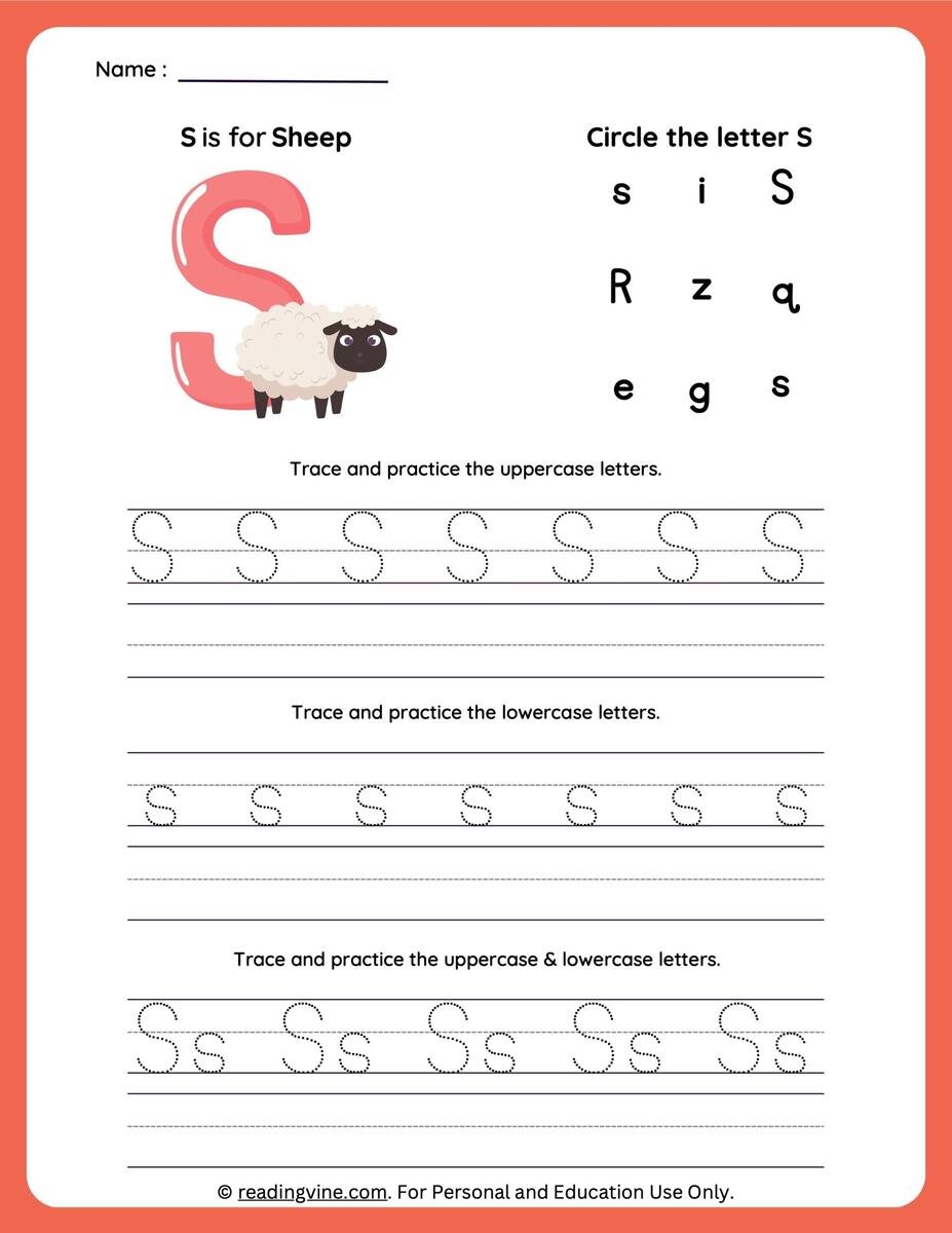 Free Letter S Tracing Worksheets Nature Inspired Learning