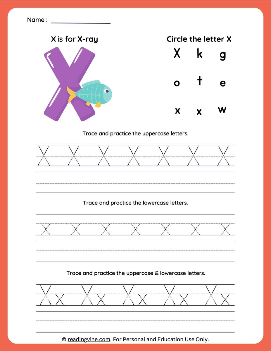 Letter X Tracing Worksheets For Preschool Letter X Worksheets For Preschool Free Printable