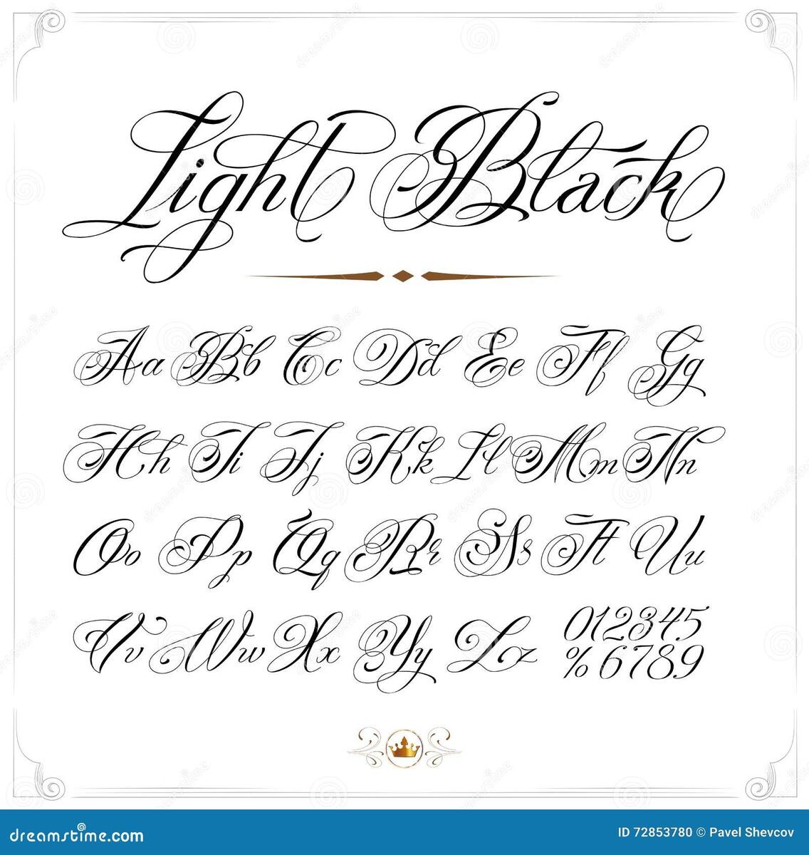 Light Tattoo Font Stock Vector Illustration Of Lines 72853780