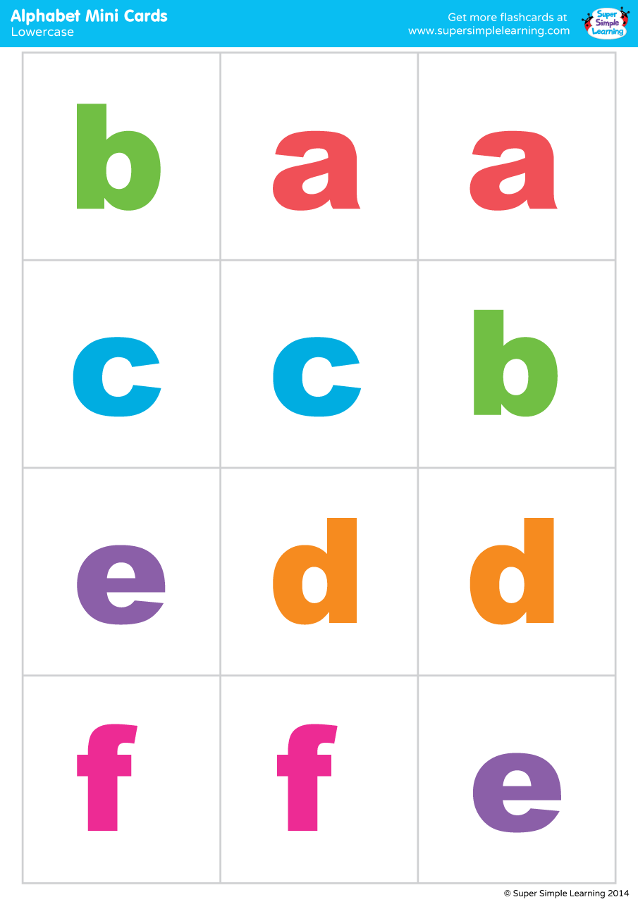 Lowercase Alphabet Mini Cards Colorful Version Super Simple Lowercase Alphabet Mini Cards Colorful Version Super Simple