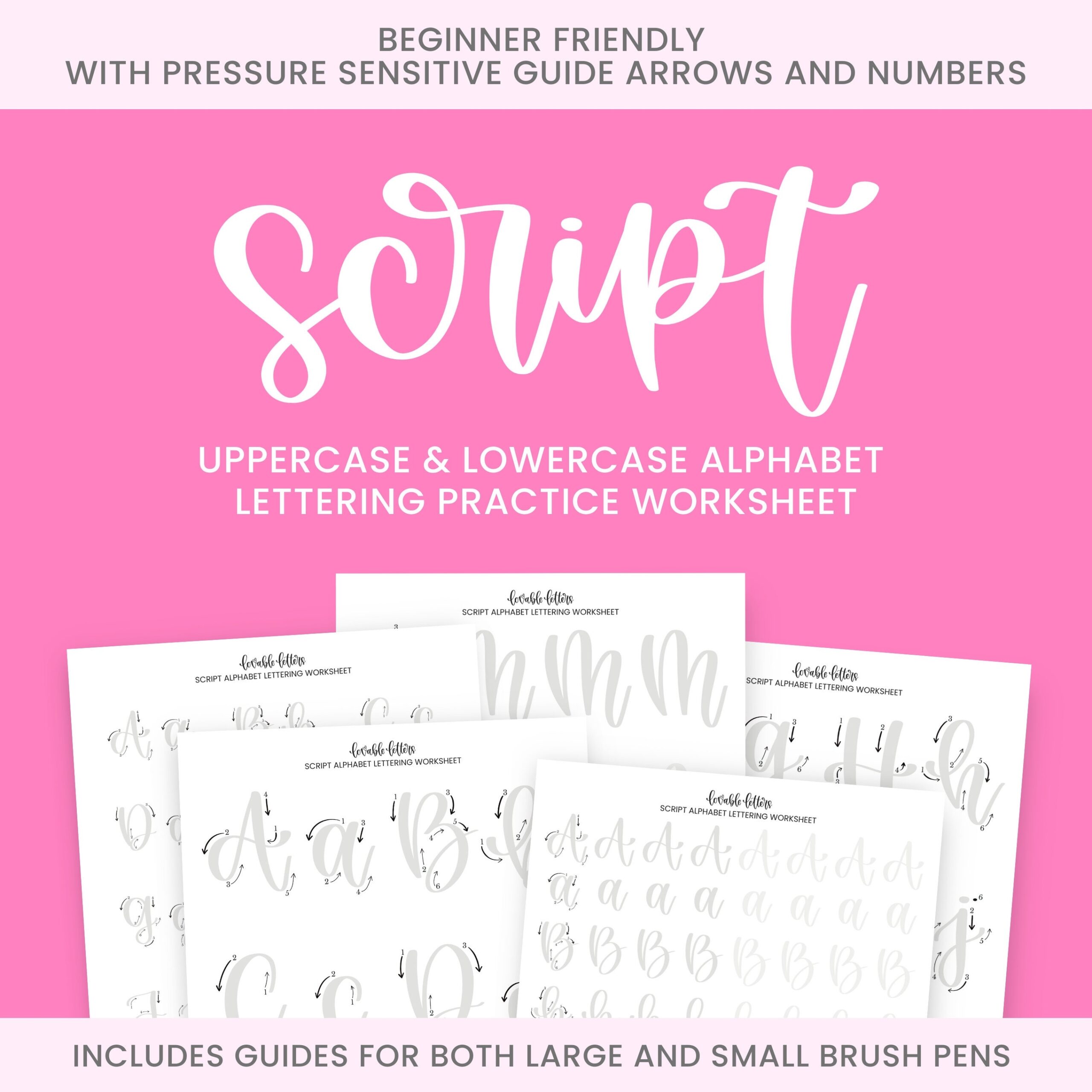 Lowercase Letters Brush Lettering Alphabet Practice Sheets Alphabet Brush Pen Practice Modern Calligraphy Practice Sheets
