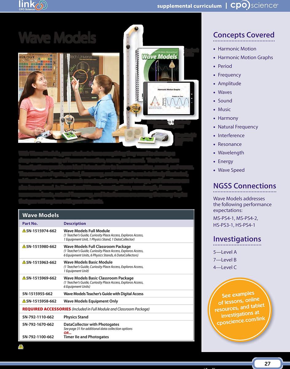 MansionSchools CPO Science Link Wave Models Basic Module Learning Classroom MansionSchools CPO Science Link Wave Models Basic Module Learning Classroom