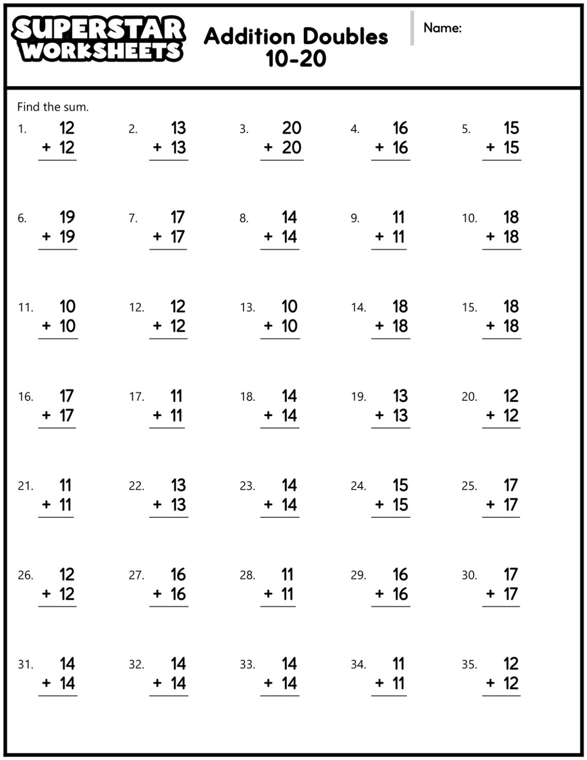 Third Grade Addition Worksheets
