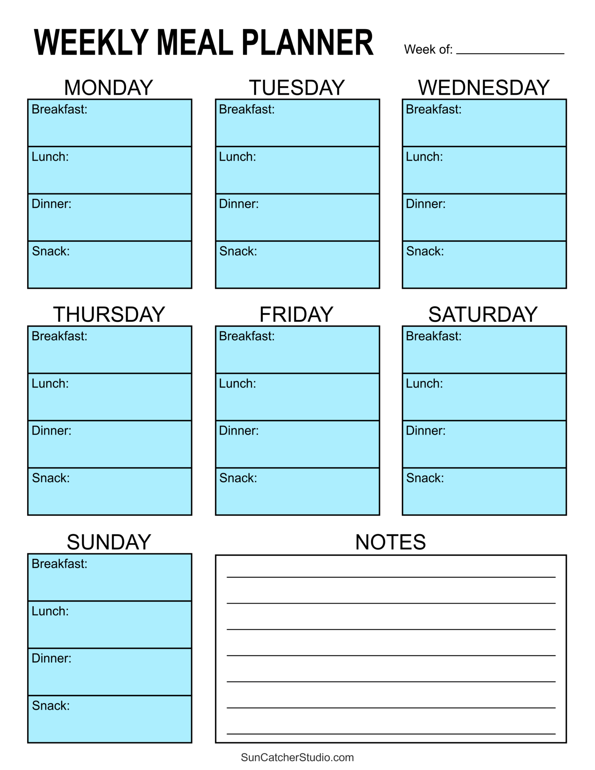 Meal Planners Printable Weekly Menu Templates PDF Free Printables Lettering SVG Files Tools Apps