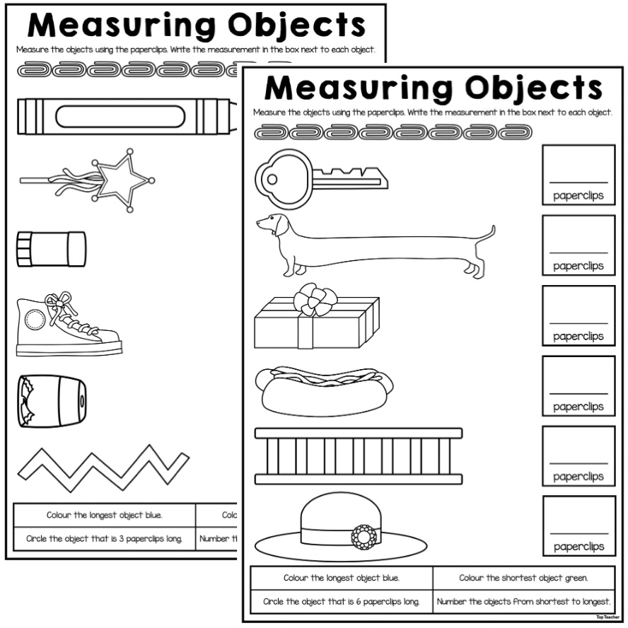 Kindergarten Measurement Worksheet Free