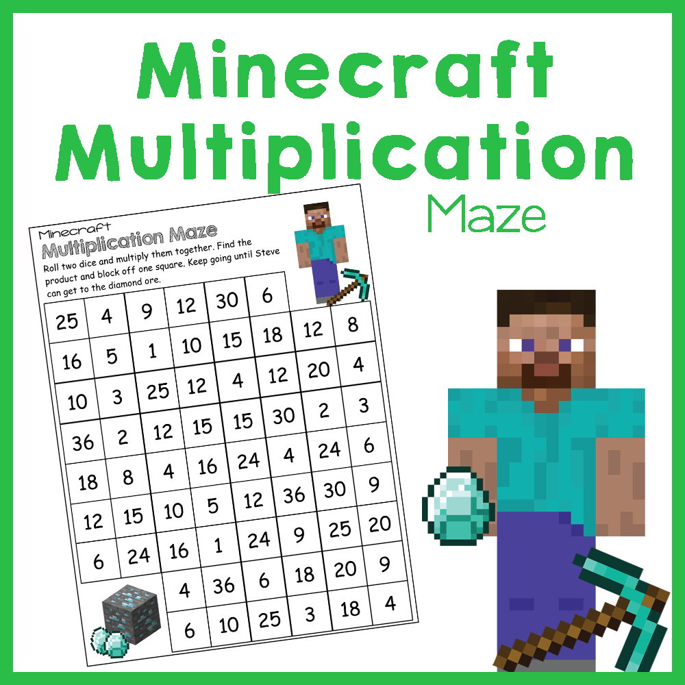 Minecraft No Prep Multiplication Pack For Fun Math Practice Royal Baloo