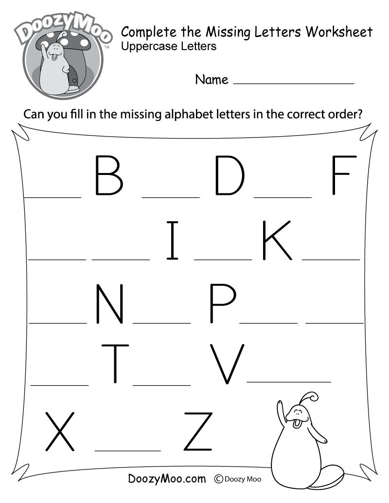 Missing Uppercase Letters Worksheets The Teaching Aunt