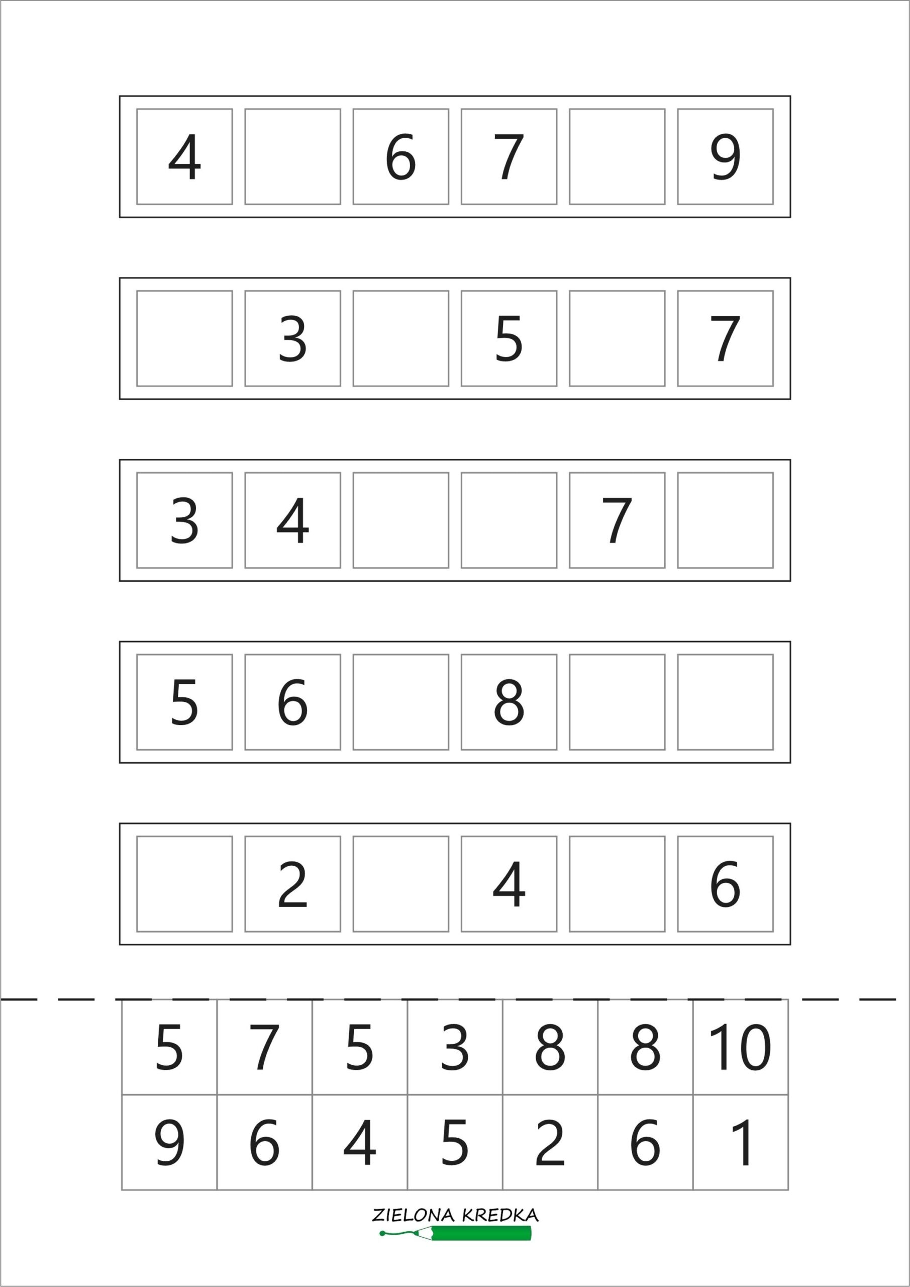 Missing Numbers 1 10 Worksheet Cut Paste Math Activity PDF Etsy