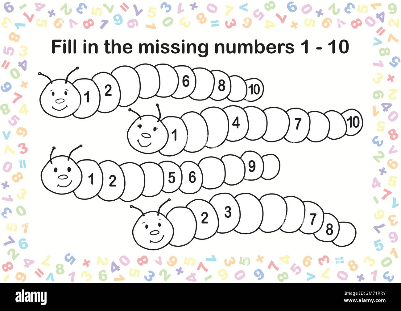 Missing Numbers Cut Out Stock Images Pictures Alamy Missing Numbers Cut And Paste Worksheet Teach My Toddlers